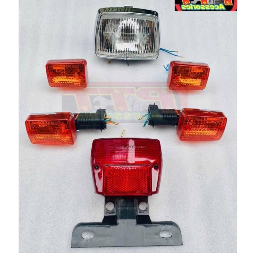 BỘ ( 4 MÓN ) ĐÈN PHA+ĐÈN HẬU+ XI NHAN TRƯỚC - SAU XE CUB 82 - DH - DD - CUSTOM