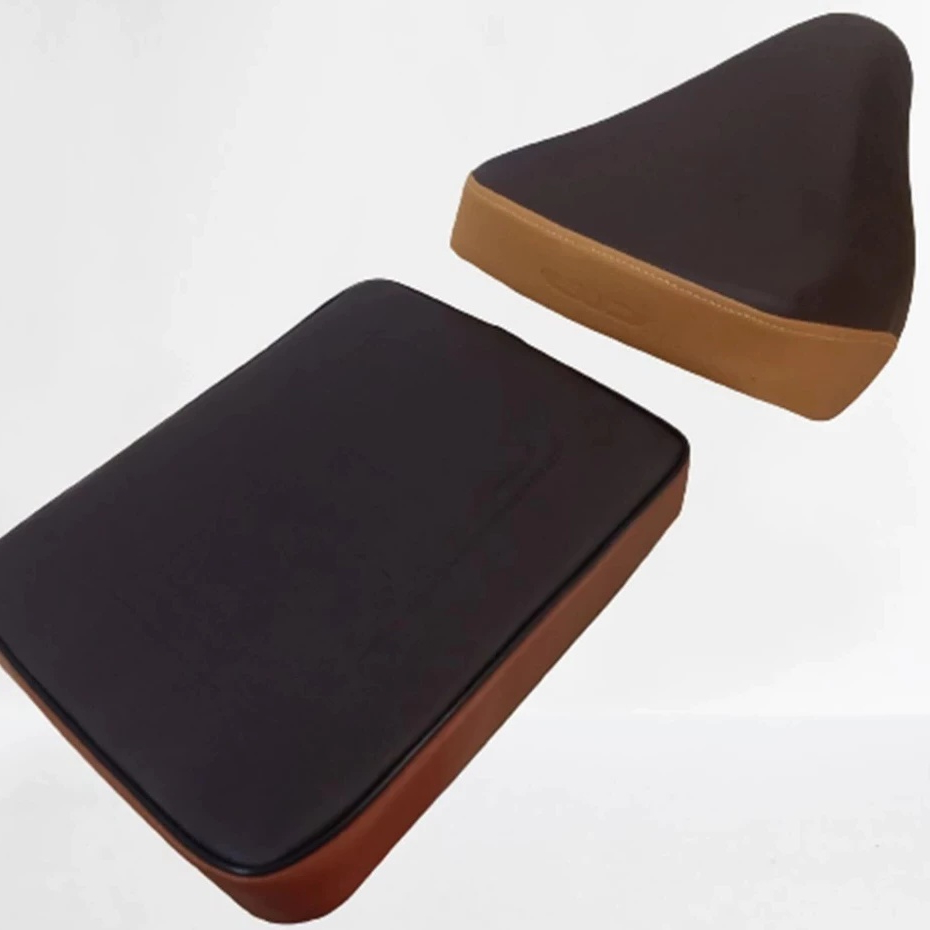 Bộ yên trước và sau xe cub 81 82 50, Màu Nâu da simily 3 lớp lắp chuẩn cho xe cub