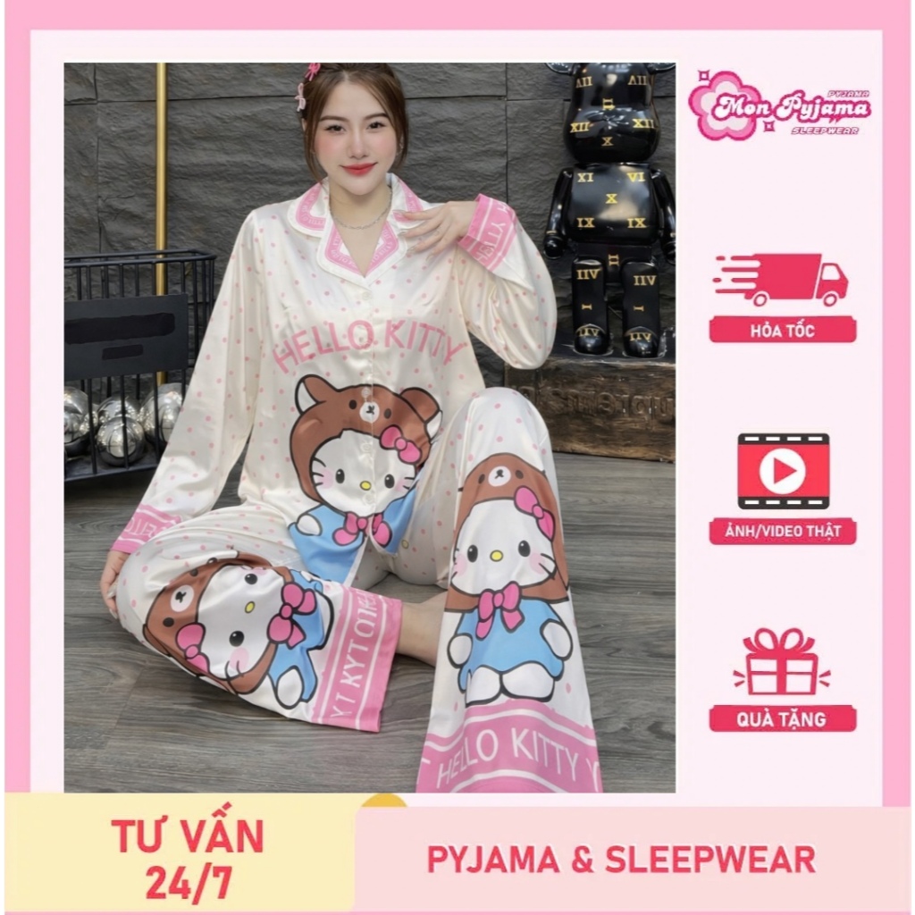 Đồ bộ nữ đồ mặc nhà,đồ ngủ đẹp cho nữ,pijama dài tay lụa lạnh cao cấp, bộ tiểu thư mềm mịn mát [280]