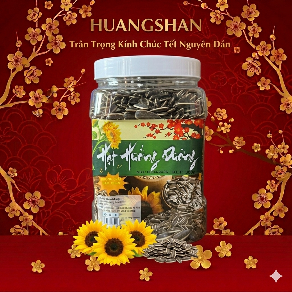 500g Hạt Hướng Dương Rang Củi Vị Tự Nhiện Ăn Vặt Snack - HuangShan