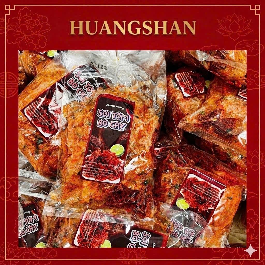 1 Bịch Bánh Tráng Sợi Tôm Bò Cay Thơm Ngon Vừa Ăn - HuangShan