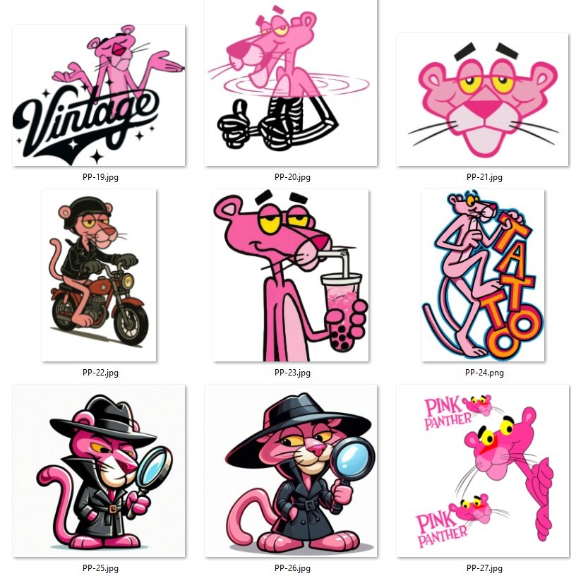 Hình Ủi Nhiệt Pink Panther Chú Báo Hồng Fan Art 03