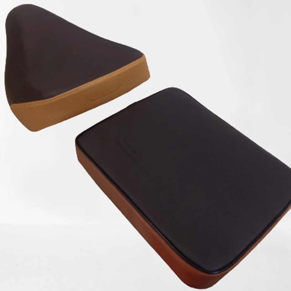 Bộ yên trước và sau xe cub 81 82 50, Màu Nâu da simily 3 lớp lắp chuẩn cho xe cub