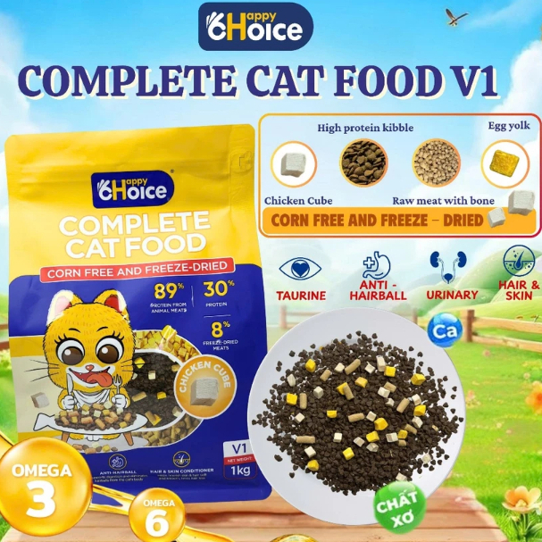 [TẶNG MẪU THỬ] Hạt Happy Choice V1 & V2 nguyên seel - MIX TOPPING Thịt Sấy Hỗ Trợ Tiêu Hóa