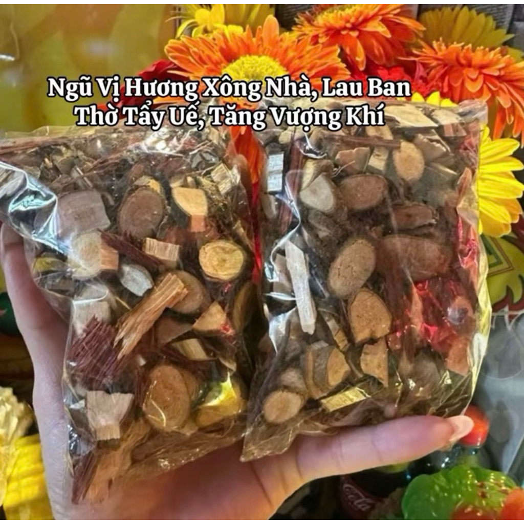 Ngũ Vị Hương Xông Nhà Tẩy Uế ( Gồm Trầm Hương, Hoa Hồi, Thảo Quả, Vang )
