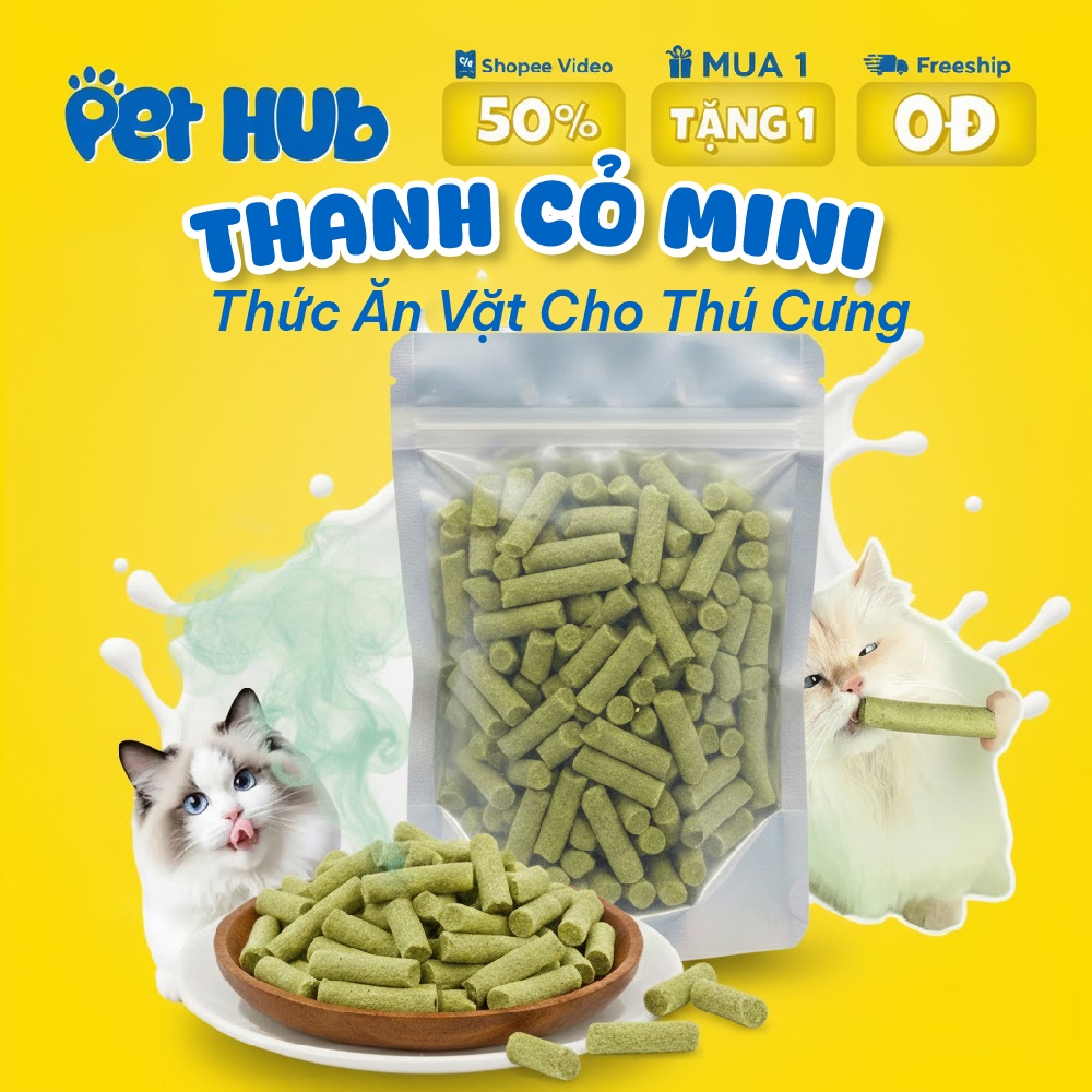 Thanh Cỏ Mèo Mini vị Thịt Gà - Que Cỏ Gói 30g Làm Sạch Răng và Tiêu Búi Lông