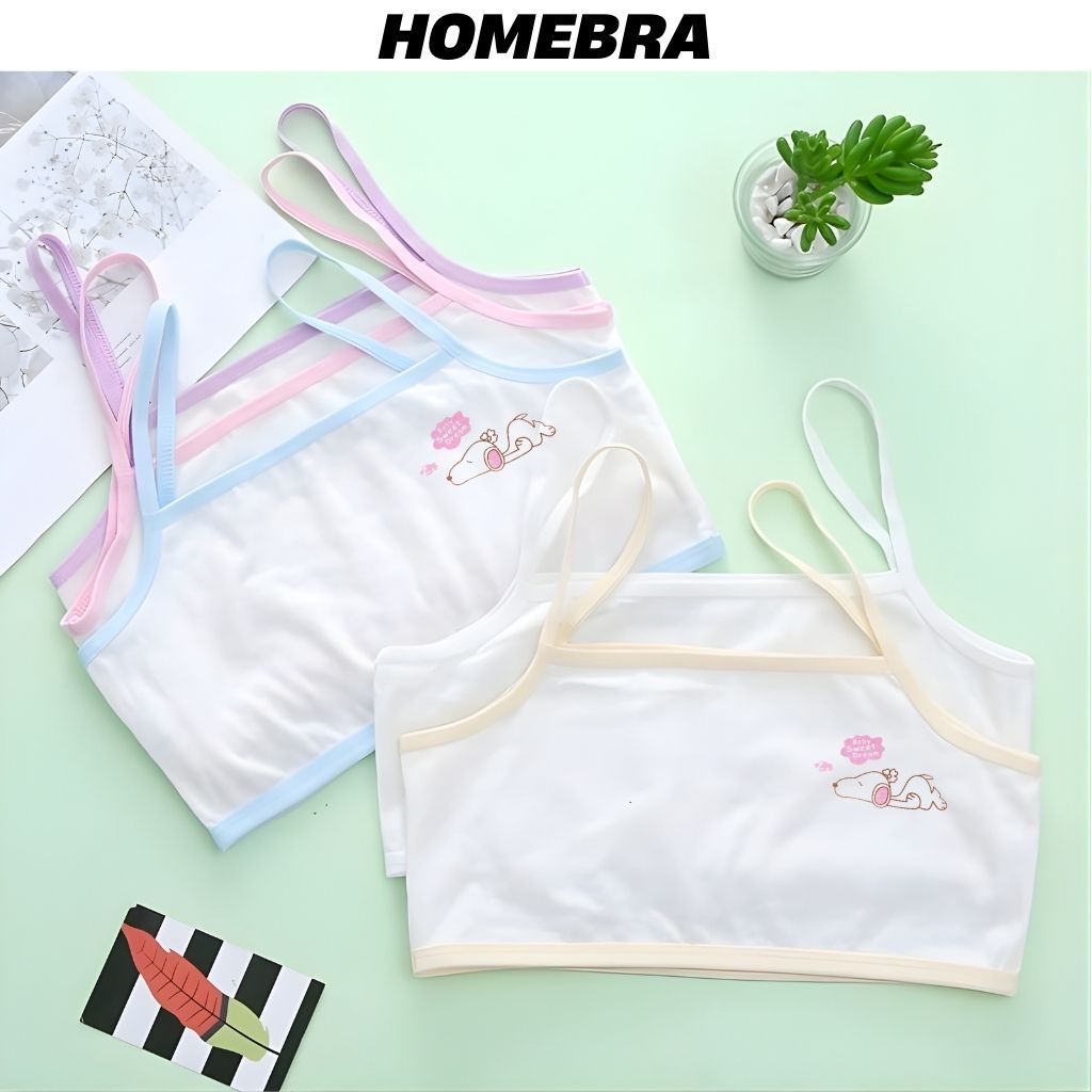 Áo lót lá bé gái học sinh chất cotton mỏng nhẹ thoáng mát kiểu dáng dễ thương cute HOMEBRA  A154