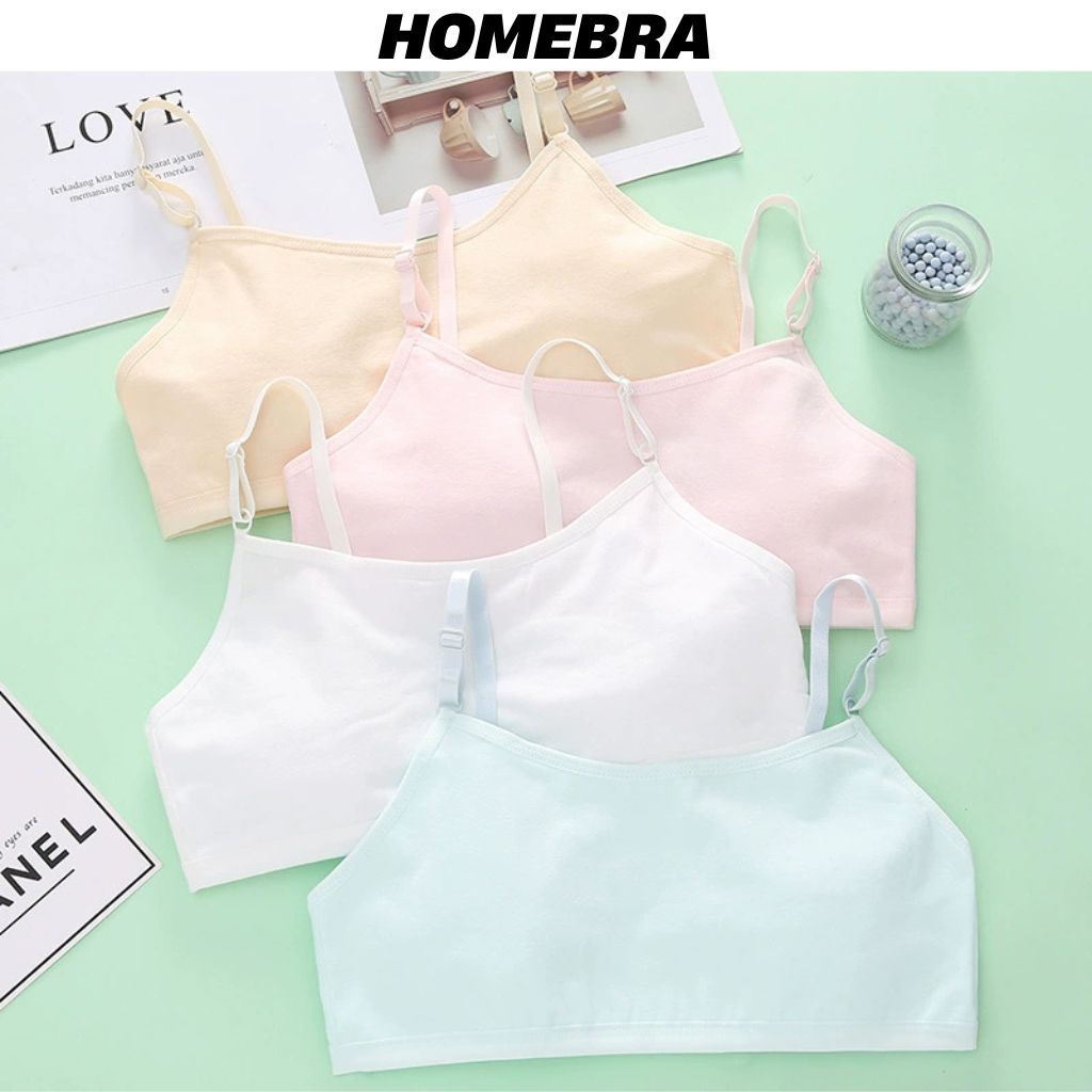 Áo Lá Bé Gái Tuổi Dậy Thì Khồng Gọng - Áo Lót Học Sinh Chất Cotton Mềm Thấm Hút Mồ Hôi HOMEBRA B8891