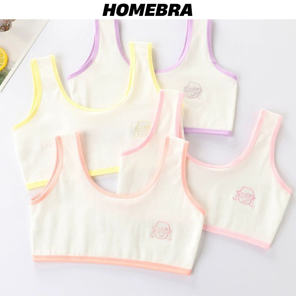 Áo Lá Học Sinh Cotton Mềm Mại Thoáng Khí- Áo Lót Bé Gái Học Sinh Họa Tiết CUTE Đáng Yêu HOMEBRA A757