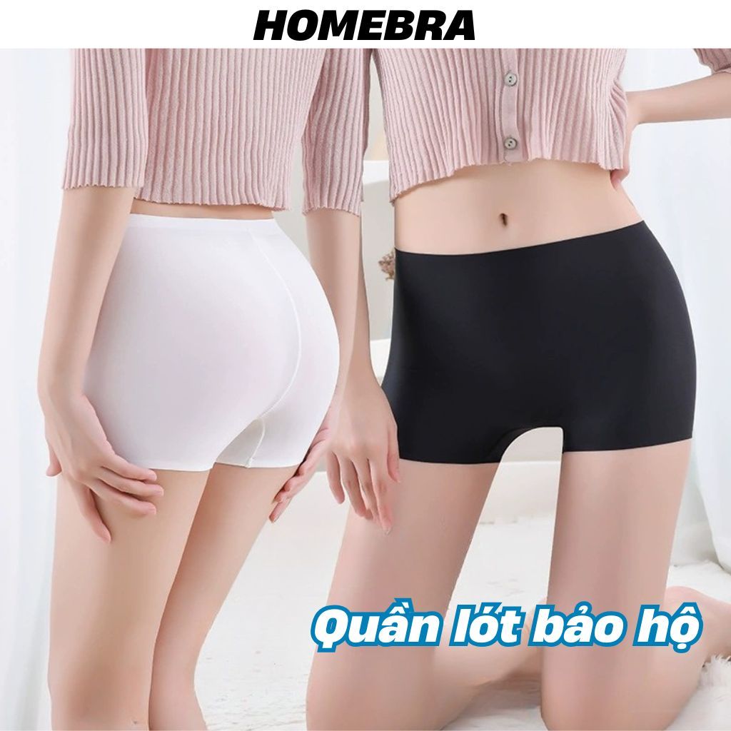 Quần lót nữ mặc váy đúc su mát mịn thoáng mát, Quần lót bảo hộ chống lộ không lộ viền  HOMEBRA V8205