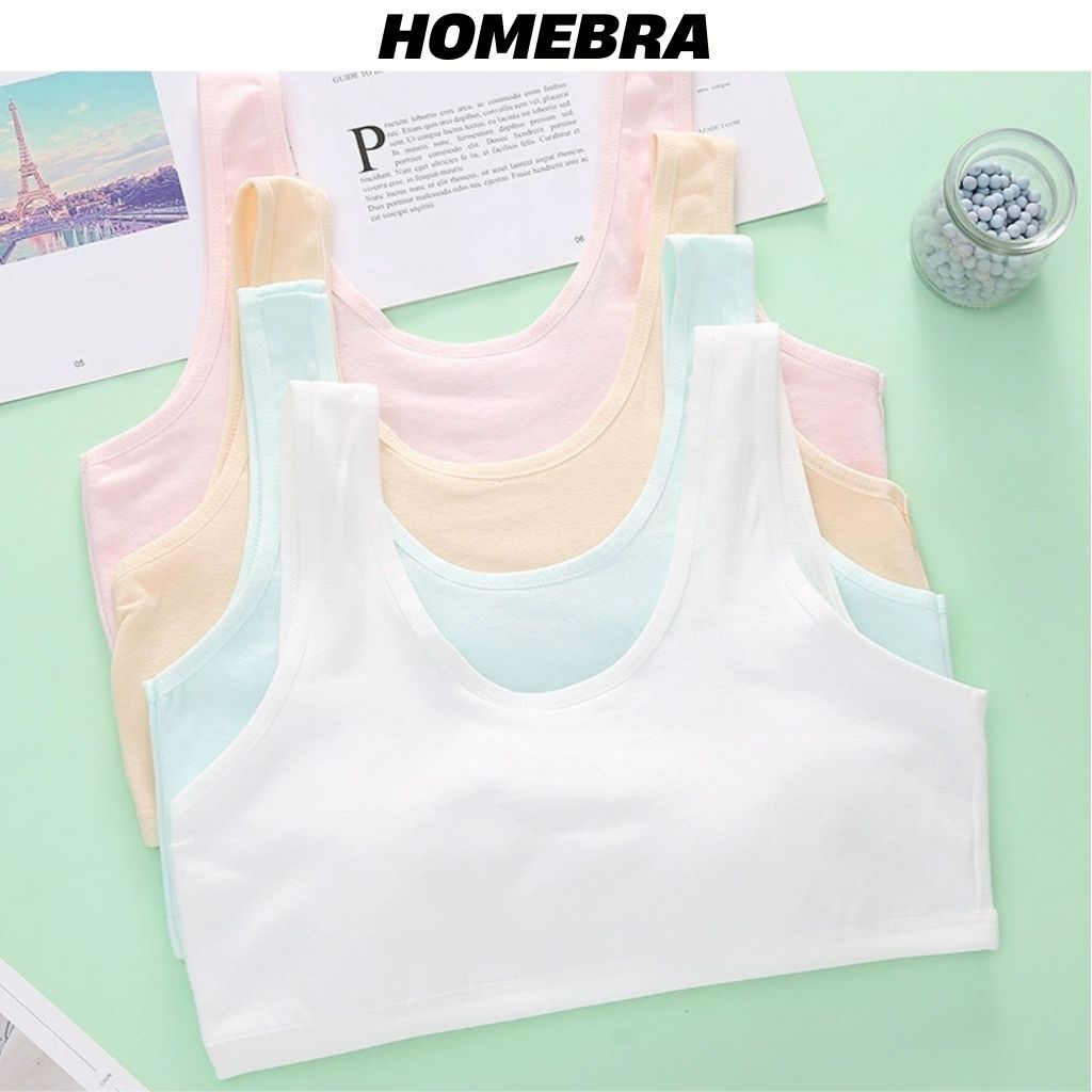 Áo lót bé gái cotton 2 lớp dày dặn kiểu dáng basic - Áo lá học sinh co giãn linh hoạt thoải mái B508