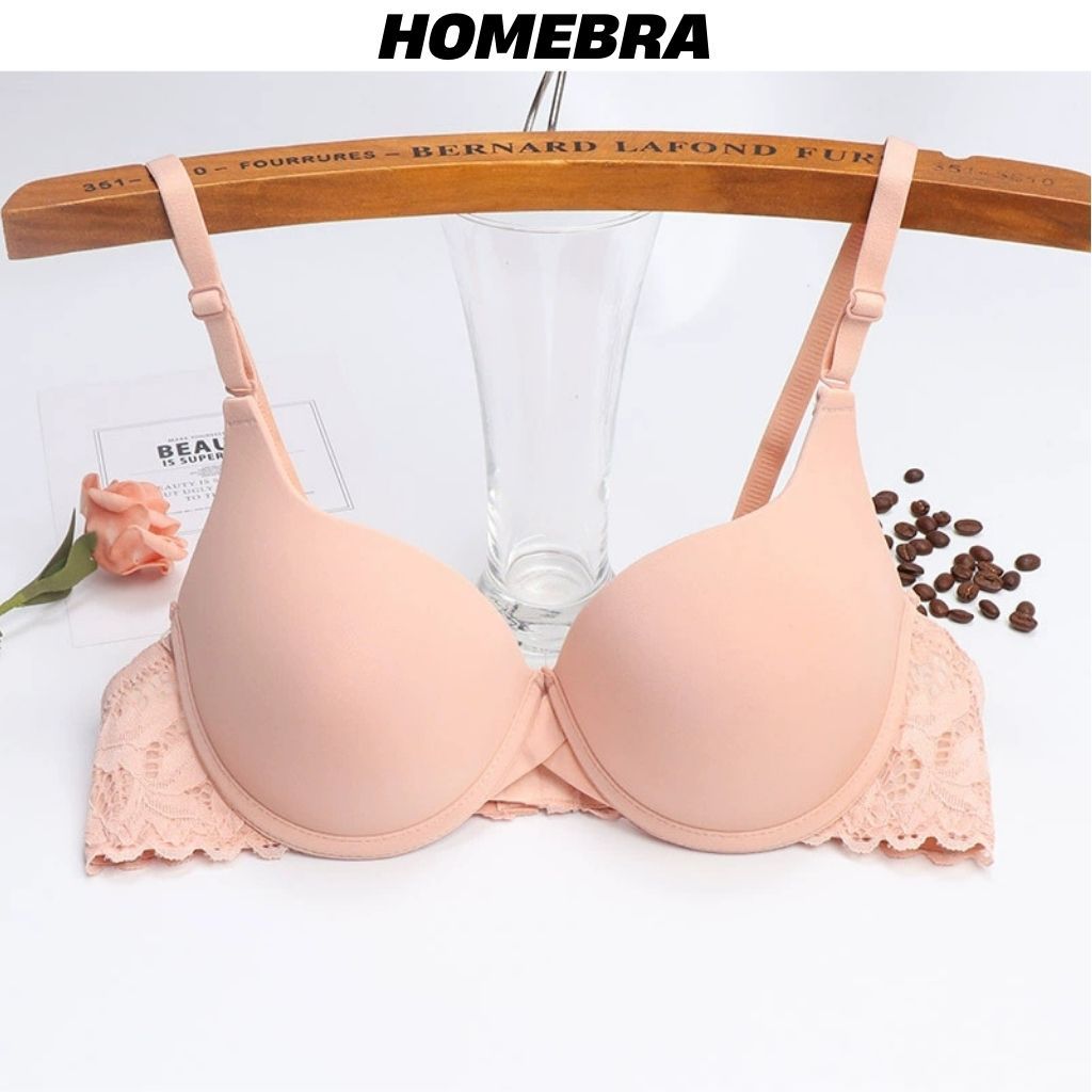 Áo ngực nữ có gọng nâng ngực cúp V ôm đẩy quả tạo khe gợi cảm- Áo lót su trơn 2 nấc cài đệm vừa A016