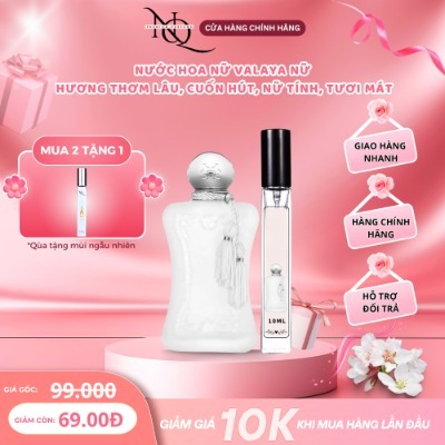 [ MUA 2 TẶNG 1 ] Nước hoa nữ Va-lay-ya Trắng 10ml - Hương thơm lâu, cuốn hút, nữ tính, tươi mát