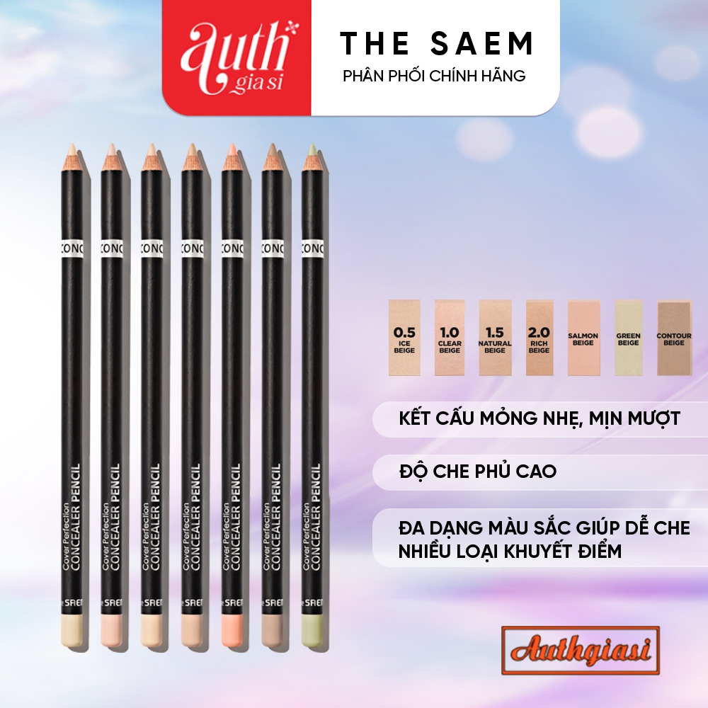 [Must have] Chì Che Khuyết Điểm THE SAEM Cover Perfection Concealer Pencil CKĐ Đủ Màu che siêu đỉnh (Ko kèm gọt)