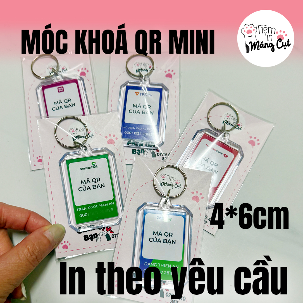 In Móc Khoá Mã QR Theo Yêu Cầu 4x6cm Thu Hút Tài Lộc, Nhỏ Gọn, Tiện Lợi