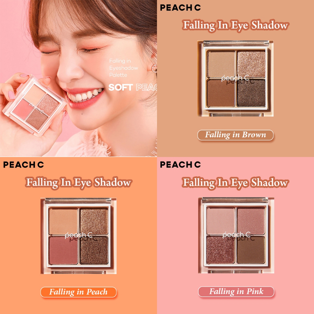 [CHÍNH HÃNG] Bảng phấn mắt Hàn Quốc PEACH C Falling In Eye Shadow Palette 4 ô (Sale Date)