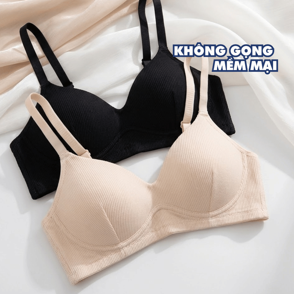 Áo Ngực Không Gọng Cup V Ôm Ngực Quyến Rũ - Áo Lót Mút Mỏng Cotton Mềm Mại Thoáng Khí AMYBRA A409