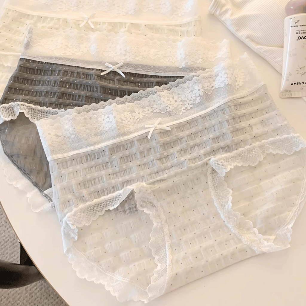 Combo Quần Lót Nữ Ren Mềm Gợi Cảm Thoáng Khí, Set Quần Chip Nữ Đáy May Kháng Khuẩn AMYBRA L5904