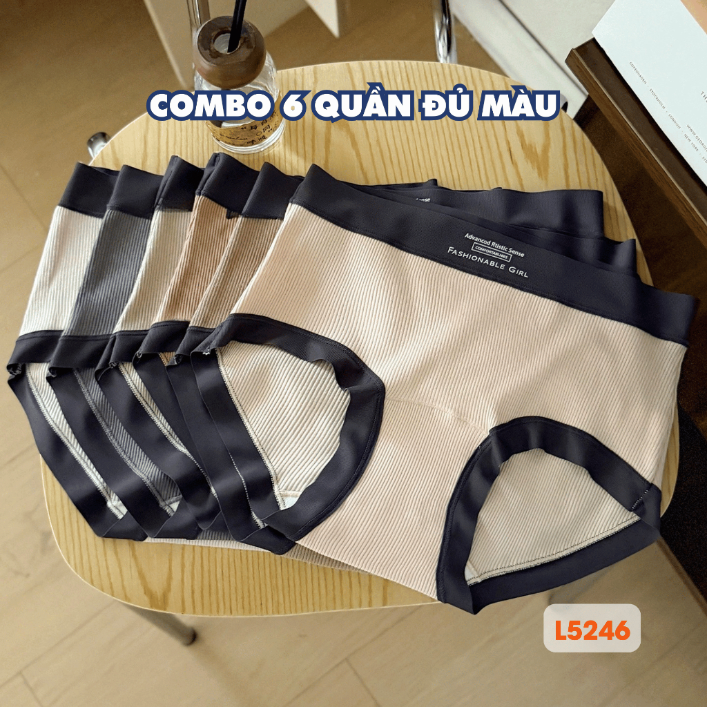 [ MẪU MỚI ] Combo 6 Quần Lót Nữ Cotton Mềm Mại, Set Quần Chip Đáy May Kháng Khuẩn AMYBRA New