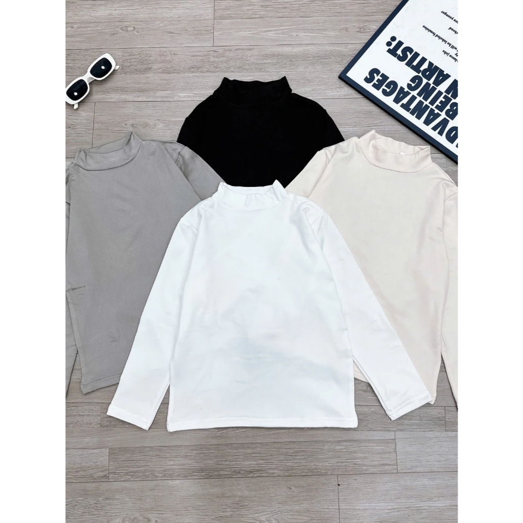 Áo Giữ Nhiệt Cho Bé Trai Bé Gái Cổ Cao 3 Phân Lót Nỉ Co Giãn 4 Chiều 5-15kg Hàng Kỹ Đẹp Bán Shop