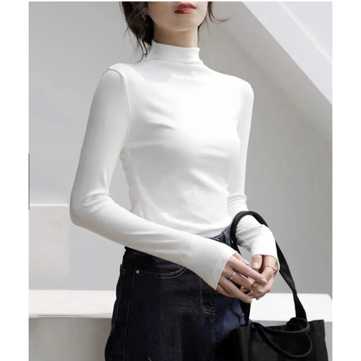 Áo Giữ Nhiệt Nữ Lót Nỉ S:Style Cho Bạn Nữ Cổ Cao 3 cm Siêu Mềm, Ấm, Co Giãn Mặc Thoải Mái