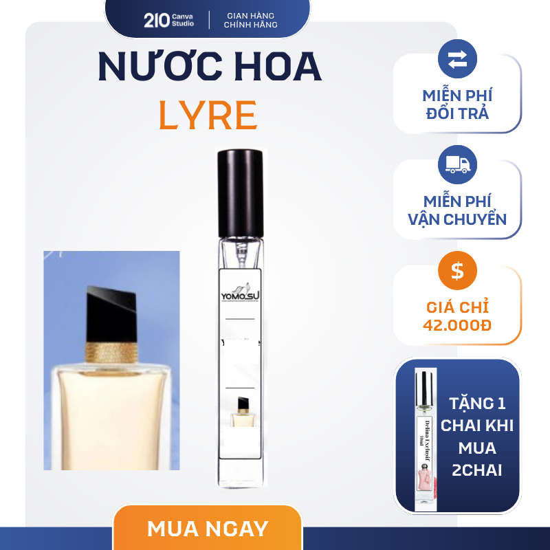 NƯỚC HOA NỮ LYRE chai chiết 10ml , Hương Thơm Tươi Mát, Sang Trọng, Sành Điệu